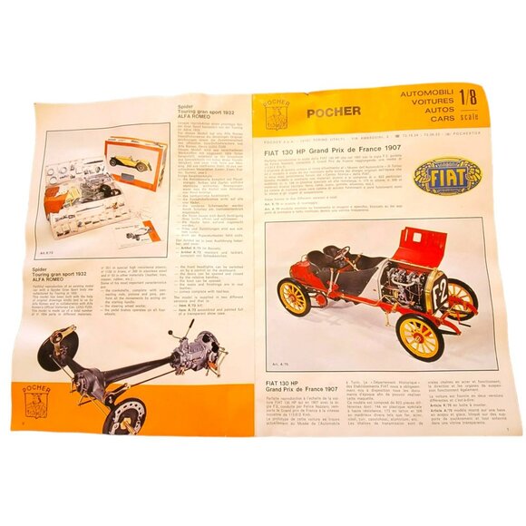 Pocher Model Booklet Brochure Fiat K/70 HP Grand Prix and Alfa Romeo K/73 JH1346 - Picture 4 of 4
